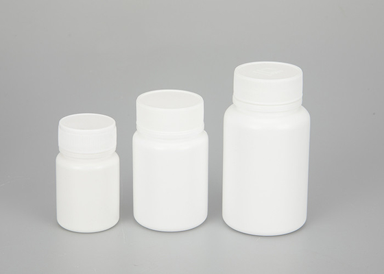 Bouteilles en plastique vides blanches de médecine avec le couvercle à visser 30ml 60ml 100ml