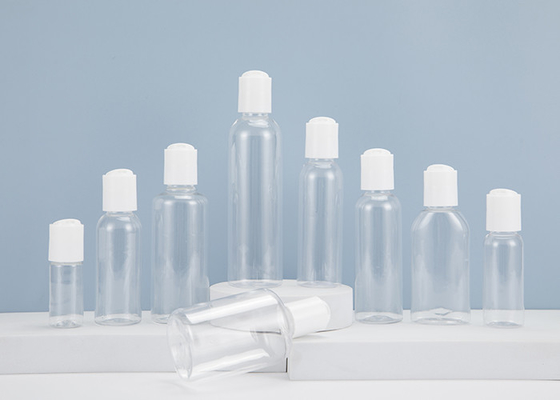 le plastique de rond de 0.5oz 1oz 2oz 3oz 4oz Cosmo met l'ANIMAL FAMILIER en bouteille clair avec le chapeau de disque de presse
