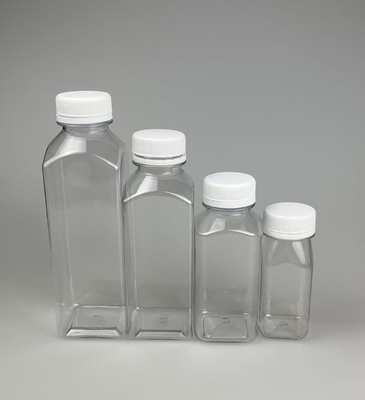 8oz 10oz 16oz Juge vide réutilisable contenant des boissons avec des couvercles anti-violation Pet bouteilles de jus en plastique clair avec bouchon