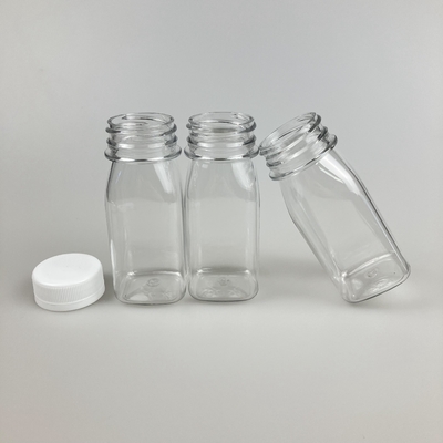 8 oz 16 oz contenant de jus en plastique clair carré avec PP Cap