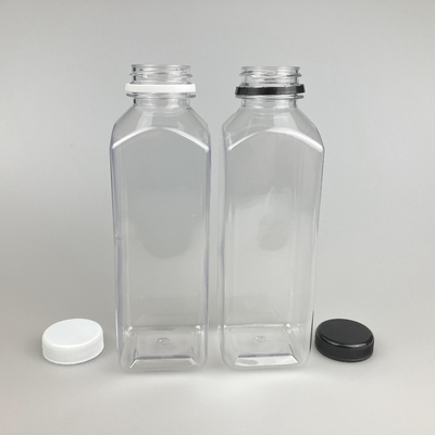 8 oz 16 oz contenant de jus en plastique clair carré avec PP Cap
