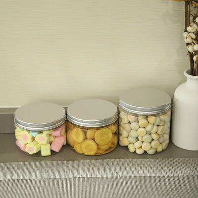 Contenants de stockage en plastique de 65 mm de diamètre, contenants cosmétiques, pots avec marque personnalisée