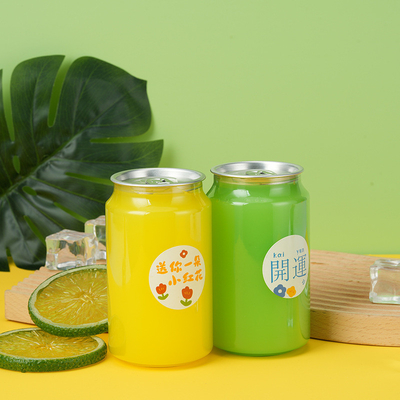 Boîte à boisson en plastique ergonomique de 330 ml avec anneau de traction