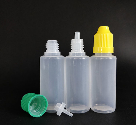 Personnaliser les bouteilles de gouttelette en plastique en noir transparent avec bouchon à vis