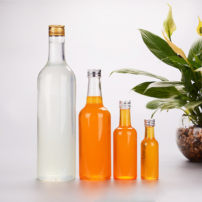 Bouteille de tequila en plastique transparente ronde et vide de 200 ml