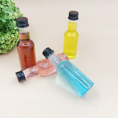 Bouteille de tequila en plastique transparente ronde et vide de 200 ml