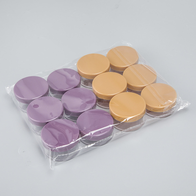 Contenant de crème pour le visage en plastique PS vide 5g 10g 15g 20g pot cosmétique avec couvercle coloré