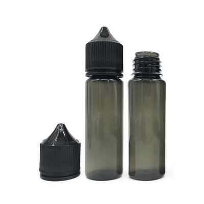 Bouteille de gouttelette en PET liquide compressable de 50 ml avec couvercle/capuchon noir ou blanc