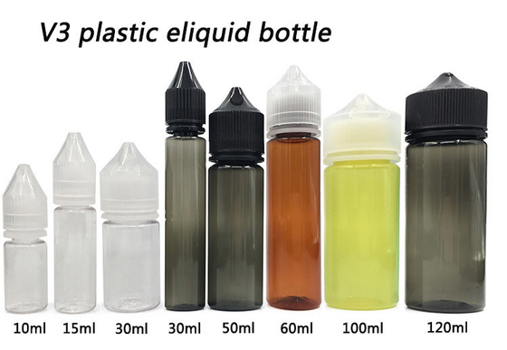 60 ml Squat / Slenderness PET plastique étirer goutte-à-goutte bouteille liquide d' utilisation avec le couvercle à l' épreuve des enfants