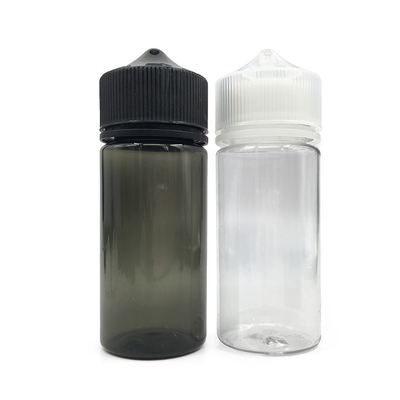 Bouteille à gouttelette d'huile claire de 120 ml avec gouttelette noire/blanche