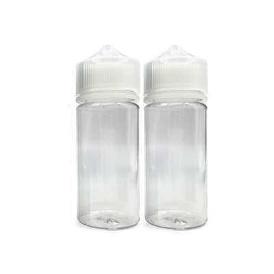 Bouteille à gouttelette d'huile claire de 120 ml avec gouttelette noire/blanche