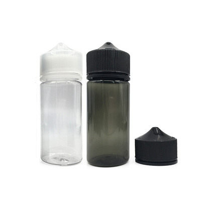 Bouteille à gouttelette d'huile claire de 120 ml avec gouttelette noire/blanche