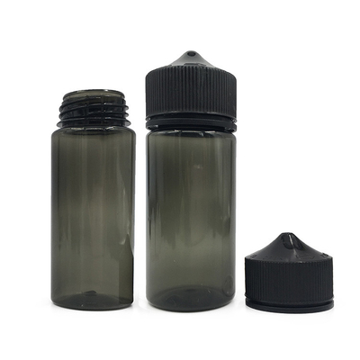 Bouteille à gouttelette d'huile claire de 120 ml avec gouttelette noire/blanche