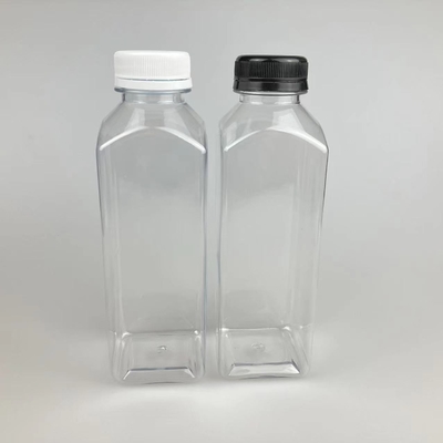 Bouteille de jus carré de 60 ml 120 ml 250 ml 350 ml 500 ml avec couvercle noir