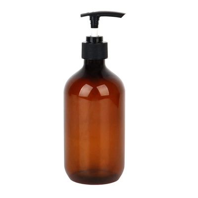 Bouteille de lotion en plastique PET 500 ml ampère vide de 16 oz avec pompe pour shampooing
