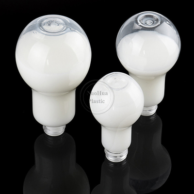 Coupe à ampoules avec couvercle en paille pour les fêtes Bouteilles en plastique en forme d'ampoule Le fond est lumineux LED ampoules remplibles