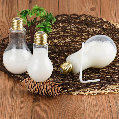 Bouteilles de thé au lait en plastique clair de taille moyenne avec poignée de 0,5 kg, capacité carrée, forme ronde