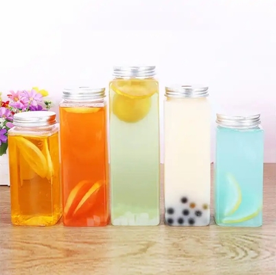 Bouteilles de thé au lait isolées carrées rondes avec poignée à vis de 0,5 kg sur le couvercle