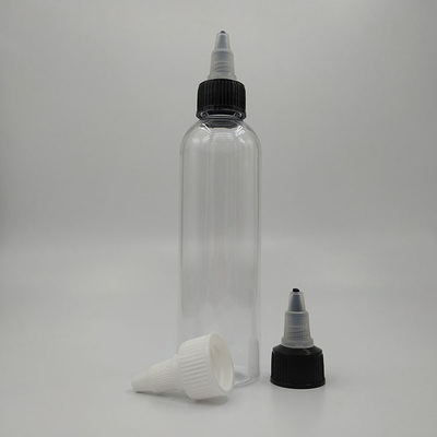 Bouteilles à vis en plastique transparent sur mesure avec panneau d'étiquette personnalisé et finition du cou à vis
