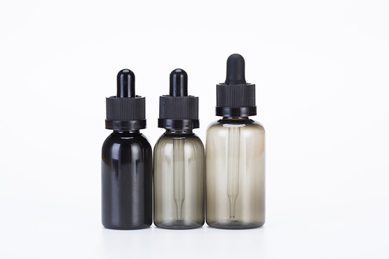 Bouteilles à goutte à goutte 10 à 120 ml Bouchon à vis lisse Logo personnalisé Transparent Noir Personnalisé