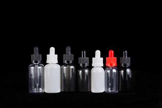 Bouteilles à goutte à goutte 10 à 120 ml Bouchon à vis lisse Logo personnalisé Transparent Noir Personnalisé
