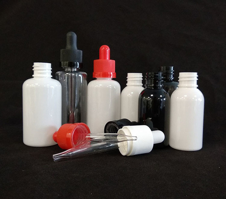 Bouteilles à goutte à goutte avec logo personnalisé Ensemble de bouteilles transparentes noires Tailles différentes 10ml-120ml Surface lisse 5000pcs Impression