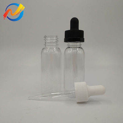 15 ml Logo personnalisé Bouteilles gouttelettes en plastique Surface lisse Transparent Noir Personnaliser