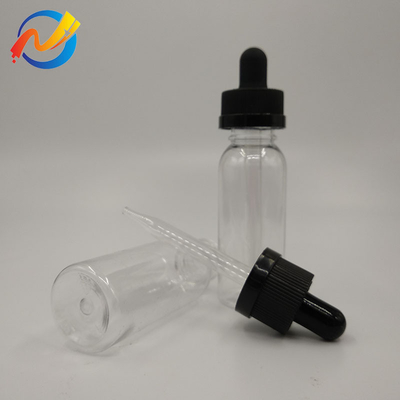 15 ml Logo personnalisé Bouteilles gouttelettes en plastique Surface lisse Transparent Noir Personnaliser