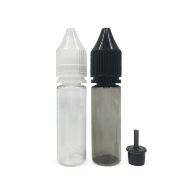 Bouteilles de liquide E transparentes imprimées sur mesure type de cou à l' épreuve des enfants