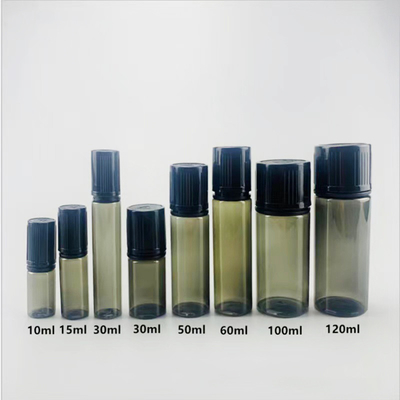 Bouteilles gouttelettes liquides en PET de 10 ml à 100 ml Impression sur écran de logo sur mesure Forme ronde