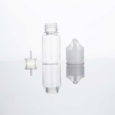 Bouteille de gouttelette liquide PET transparente et à l' épreuve des enfants / bouteille liquide E avec capuche à vis