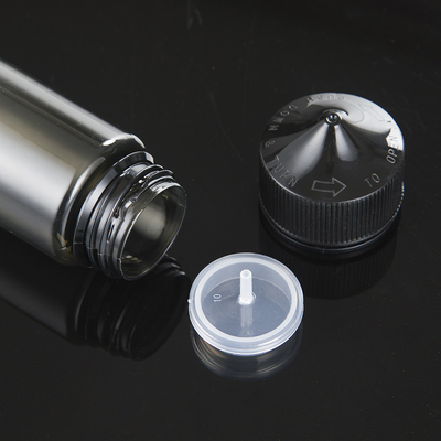 Bouteilles de liquide E transparentes à l' épreuve des enfants de différentes tailles avec capuchons à vis Contenants imprimés à l' écran