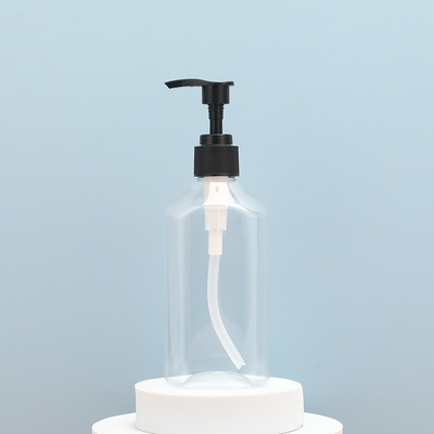 Capacité de la bouteille 250 ml Bouteilles de lotion en plastique claires avec un matériau de capot électroplaqué UV en plastique