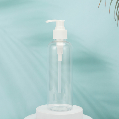Bouteilles de lotion en plastique PMMA ronde de forme personnalisable Collier en PET UV Cap électroplaté 250ml-500ml