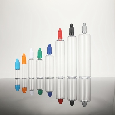 Bouteille de gouttelette liquide PET transparente personnalisée avec bouchon à vis à l' épreuve des enfants