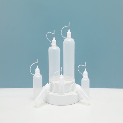 Bouteille liquide PET transparente ronde / bouteille de gouttelette liquide avec joint de bouchon à vis de logo personnalisé