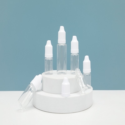 Bouteilles de liquide E transparentes et à l'épreuve des enfants personnalisables Disponibles en différentes tailles pour une conception de logo personnalisée.