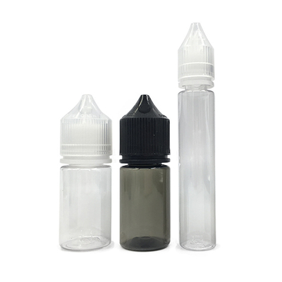 E Bouteilles à capuche à vis à l'épreuve des enfants Liquide Impression personnalisée Capacité 10ml-100ml