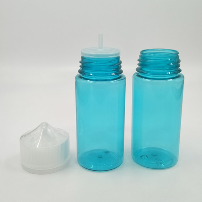 Bouteille liquide en forme de E ronde personnalisée avec un col enduit d' un logo imprimé en couleur