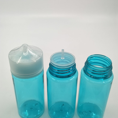 Bouteille liquide en forme de E ronde personnalisée avec un col enduit d' un logo imprimé en couleur