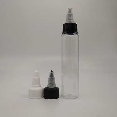 Bouteilles à vis en plastique transparent personnalisables pour liquide de différentes tailles avec panneau d'étiquette personnalisé