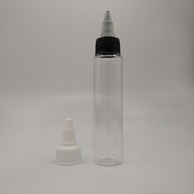 Bouteilles à vis en plastique transparent personnalisables pour liquide de différentes tailles avec panneau d'étiquette personnalisé
