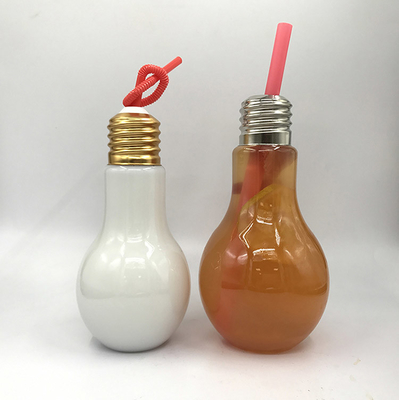 Bouteilles de thé au lait en plastique étanches aux fuites avec vis sur le couvercle 500 ml Capacité Carré Forme ronde 0,5 kg Poids poignée