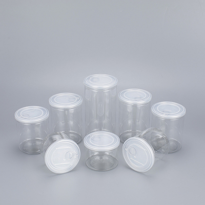 Contenants de pots en plastique transparent personnalisables avec couvercle en aluminium de différentes tailles 2 oz-8 oz pour les produits de beauté.