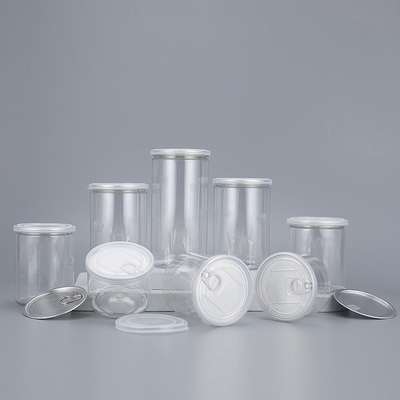 Contenants de pots en plastique transparent personnalisables avec couvercle en aluminium de différentes tailles 2 oz-8 oz pour les produits de beauté.