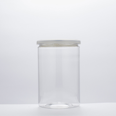 Containers en pot en plastique à logo personnalisé avec couvercle en aluminium et technologie de scellement sensible à la pression