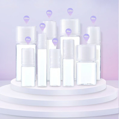 Bouteille de liquide E transparente ronde à l' épreuve des enfants avec logo personnalisé et couleur d'impression