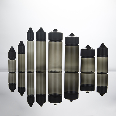 Bouteille de gouttelette liquide couleur personnalisée imprimée sur écran Bouteille de gouttelette PET transparente ronde