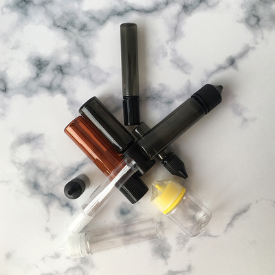 Bouteille liquide PET E transparente imprimable personnalisable couleur vis capuchon étanchéité pour le jus de vapotage