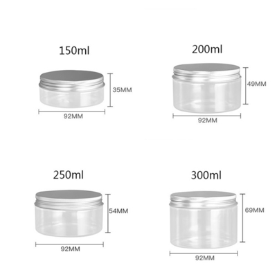 Contenants en boîtes en plastique personnalisables de 5 oz avec joint en papier d'aluminium pour un stockage personnalisé